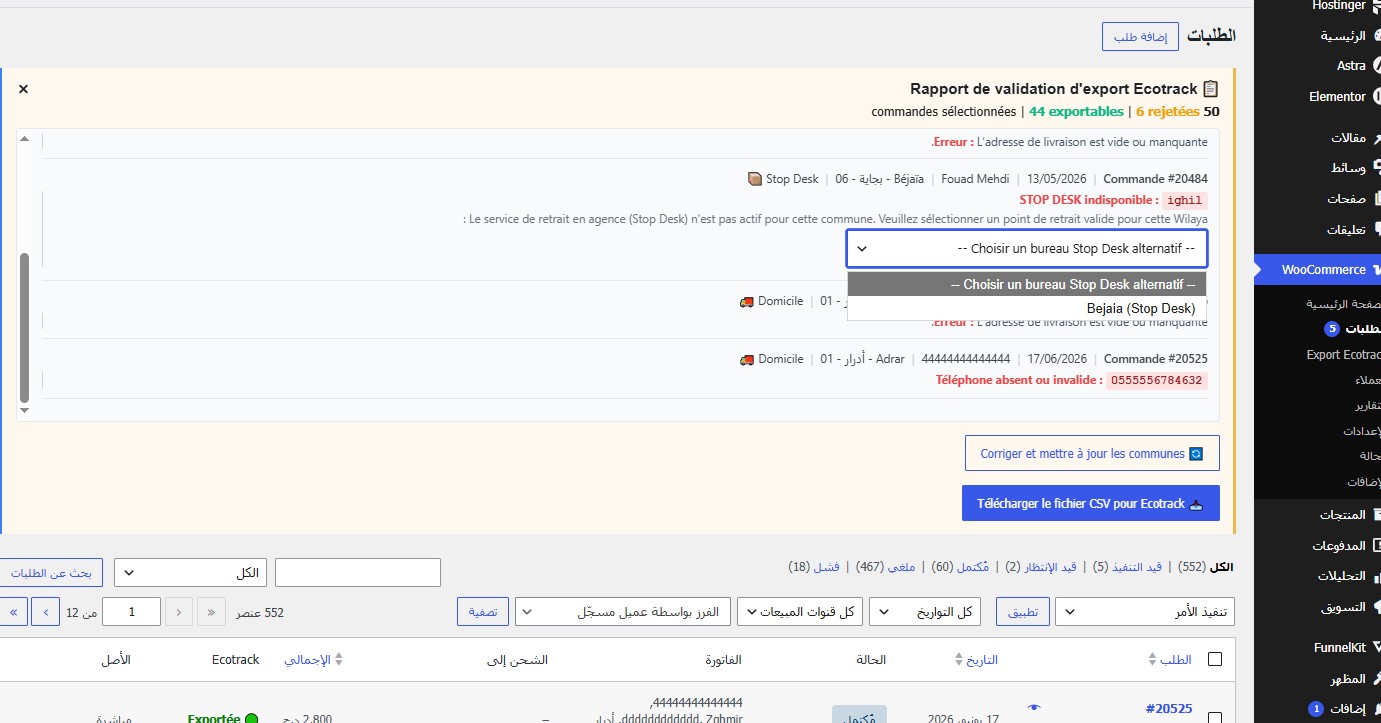 Export Ecotrack DZ